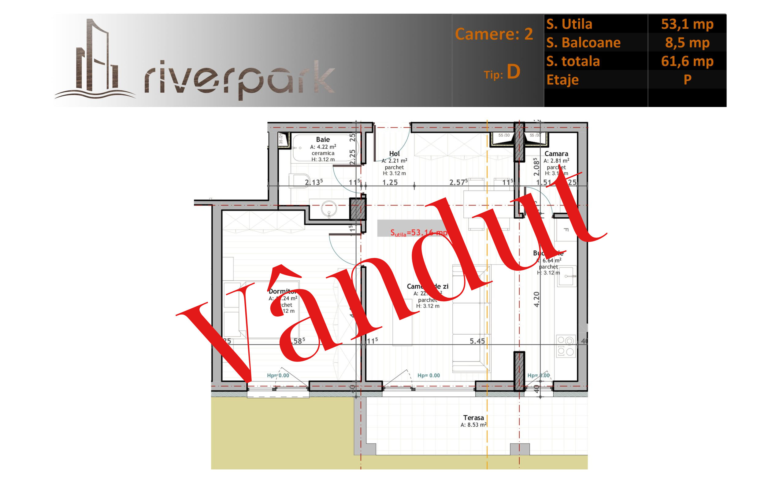 BLOC8 2CAMERE VANDUT TIP D