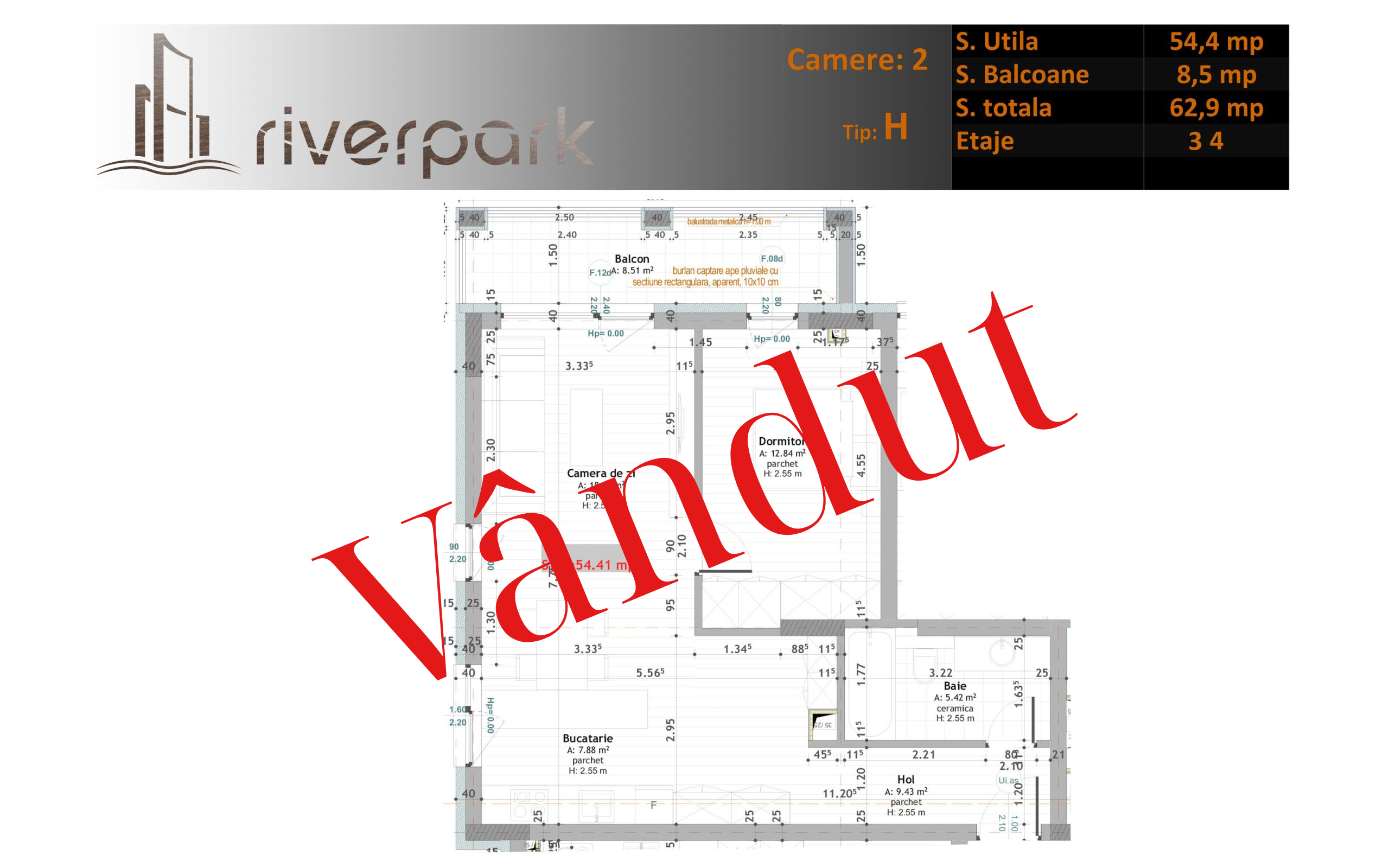 BLOC8 2CAMERE VANDUT TIP H